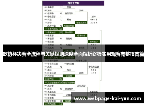 欧协杯决赛全流程与关键规则深度全面解析终极实用观赛完整指南篇